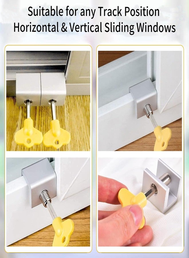 YIHAOSSING Window Locks,10 Sets Sliding Window Locks with Key,No-Drill Install, Aluminum Window Stopper Lock for Burglar Proof for Home - Image 5